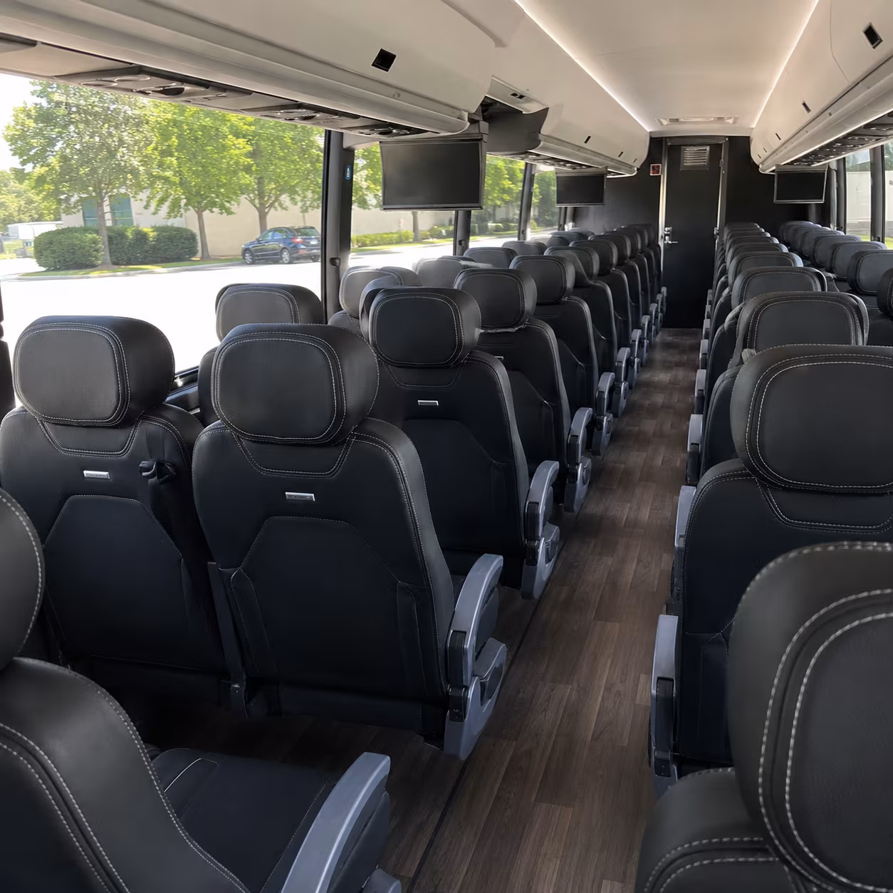 redmond charter bus rental interior